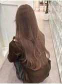 原宿韓国顔周りレイヤーミルクティーベージュヘーゼルイエベ秋