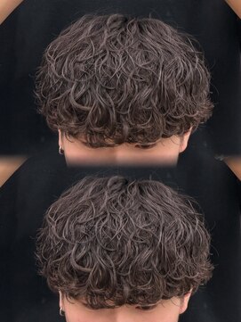 波巻きスパイラル/メンズパーマメンズカットマレットヘア