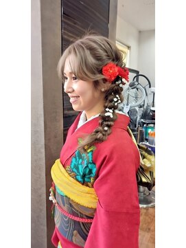ユアーズ 四街道店(HAIR&NAIL YOURS) 結婚式・卒業式ヘアアレンジサイド編み下ろしヘア