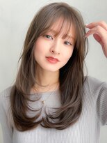 アグノス 青山(Agnos)&nbsp;大人ガーリー似合わせミディアムレイヤーカットダークアッシュ