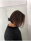 コントラストハイライトボブ/白髪ぼかし/30代40代