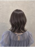 ミルクティーブロンド/ダークブルー/デジタルパーマ