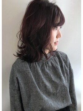 エル セルカ 高田馬場(el CERCA) 透明感！秋色ボルドーカラー×レイヤーこなれミディ【高田馬場】