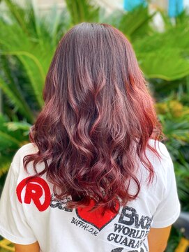 テトテ 門戸厄神店(tetote) 【tetote村山のサロンスタイル】派手髪グラデーション×レッド