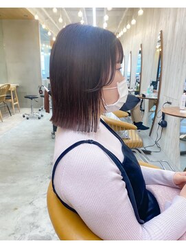 ロンドアジュール 横浜(Lond azur) 結べる長さの韓国切りっぱなしボブ【久保田夢美】横浜