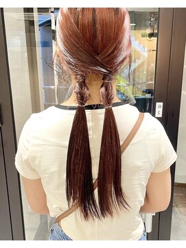 ラミエバイメルト 下北沢(lamie by melt) 毛利/ブリーチなしダブルカラー オレンジブラウン 暖色ベージュ