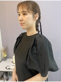 ゆるふわ艶感編みおろし★ベロアリボン　フォト結婚式