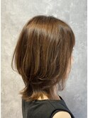 縮毛矯正くびれヘアアプリコットオレンジ/札幌/南区/川沿4