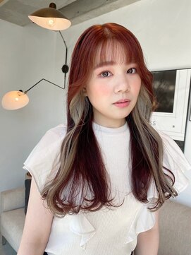 ラヴィズム(LUVISM) 10代20代30代ピンクベージュダブルカラーブリーチ新潟万代