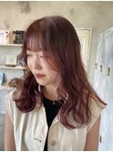 ダブルカラーピンクベージュベージュカラーケアブリーチレイヤー