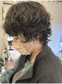 メンズライクショートマッシュパーマ/ジェンダーレス◇20代30代