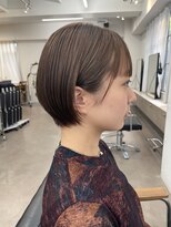ユノ(juno) 【中目黒】ブリーチなしダブルカラーベージュの耳かけショート！