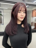 ニコ トウキョウ 渋谷(nico TOKYO)&nbsp;ワインレッド/レイヤーカット/ケアブリーチ/透明感カラー/赤髪