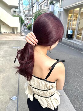 シーン(seen) ★小顔ワンレンくびレイヤーロングヘアショコラブラウン★