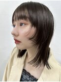 ☆ブリーチなしダブルカラー透明感カラー オリーブベージュ ボブ