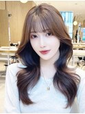 【瀬谷凌人】似合わせカット前髪あり韓国ロングレイヤースタイル