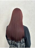 【qumu MARIKO】ブリーチなしダブルカラー×ワインレッドカラー