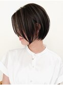 ハイライトバレイヤージュダブルカラーボブカット30代40代