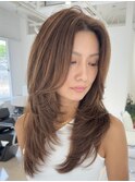小岩ハイライトミルクティーグレージュレイヤーカット