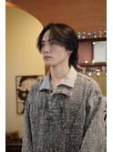 メンズセンターパートカルマヘア韓国ヘアニュアンスパーマ岡山