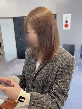 アース 青葉台店(HAIR&MAKE EARTH) 透明感ベージュとレイヤーで叶える、大人の上質セミロング