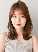 美髪艶感こなれヘアモテ髪デジタルパーマうるツヤ斜めバング