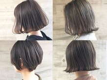 【アッシュ・グレージュ】ブリーチなしでも赤味のない透明感カラーに☆【センター南/ハイライト】