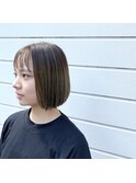 切りっぱBOB/Wカラー/寒色系