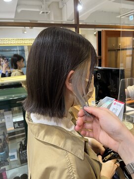 ネオリーブカップ 町田店(Neolive capu) ボブ×イヤリングカラー　ホワイトグレー