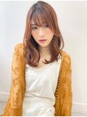 大人かわいいフリンジウェーブ☆ナチュラルミディヘア