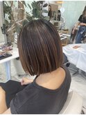 切りっぱなしボブヘア