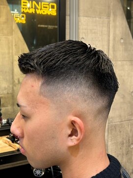 ビンゴ(BINGO) 2097黒髪スキンフェード刈り上げショートフェード渋谷バーバー