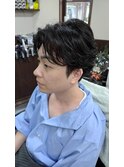 センターパートニュアンスパーマ