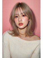 プライズ アイリス 池袋東口店(prize Iris) 池袋ハイトーンミルクティーベージュ×韓国風くびれヘア