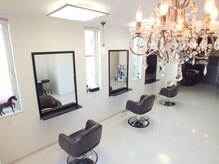 ジュジュヘアー(JUJU HAIR)の雰囲気（モノトーンで統一された店内馬の置物がアクセントに☆）