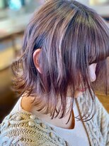 ピースリーヘア バイ カーサ(peathree.hair by CASA)&nbsp;切りっぱなしボブ×チェリーピンク