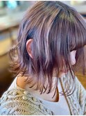切りっぱなしボブ×チェリーピンク