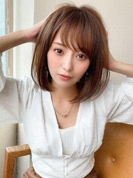 アフロート ディル(AFLOAT D'L) 大人かわいい ワンレンボブ 前下がりボブ ひし形シルエット KI