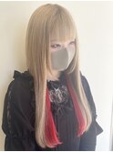 憧れハイトーンロング☆ ベージュxレッド