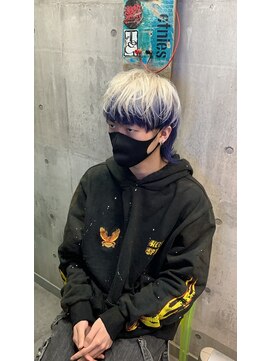 インク 渋谷(INK.) メンズウルフ ホワイト×ディープパープル