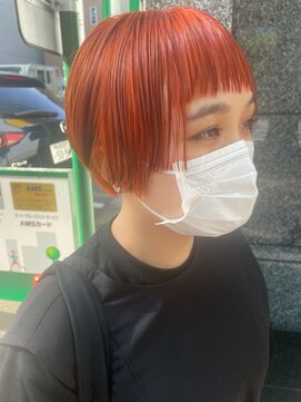 ニュート(Neut ) オレンジレッドカラー/ハイトーン/ケアブリーチ/オン眉ミニボブ