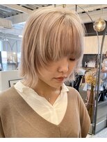 ヲタク(wotaku.)&nbsp;ミルクティーベージュショートウルフボブウルフケアブリーチ