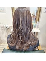ヘアーズ ロッソ(hair's ROSSO)&nbsp;外ハネセミロング×グレージュ ［30代40代50代60代］