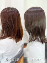 アークスヘアー&nbsp;アッシュブラウンミディアムウルフ伸ばしかけ大人可愛い