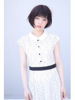 クシュ 本川越店(kusyu...)&nbsp;ブルーカラーワインレッドお団子ヘアチェリーレッド刈り上げボブ