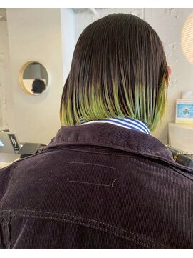 ルーム(Loom.) デザインカラーコントラストハイライト切りっぱなしボブ