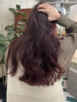 ノード(NODE)&nbsp;栄艶髪ロングヨシンモリ　バーガンディー　ダブルカラー