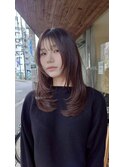 ゆるやかワンカールレイヤー韓国風後れ毛ストレート