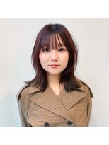 アイビー(ivy)&nbsp;外ハネミディアムレイヤーレッドブラウン