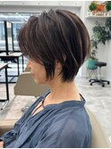 ショートカットショートボブレイヤーボブブリーチなしカラー